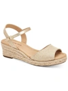 CHARTER CLUB LUCHIA WOMENS CANVAS BUCKLE WEDGE SANDALS