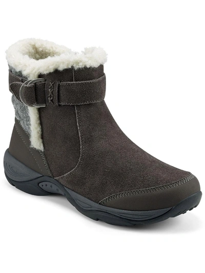 Easy Spirit Elk Womens Suede Cold Weather Shearling Boots In Grey