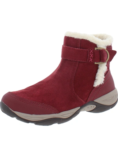 Easy Spirit Elk Womens Suede Cold Weather Shearling Boots In Pink