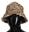 DOLCE & GABBANA Dolce & Gabbana Silk Sequin Embellished Designer Brim Bucket Women's Hat