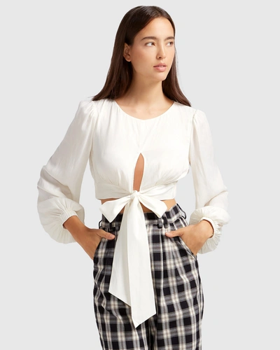 Belle & Bloom No Way Home Cropped Top In White