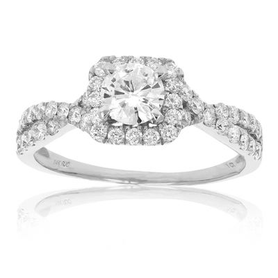 Vir Jewels 1 Cttw Diamond Halo Criss-cross Wedding Engagement Ring 14k White Gold Bridal