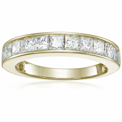 Vir Jewels 1.50 Cttw Diamond Wedding Band For Women, Princess Cut Diamond Wedding Band In 14k Yellow Gold Chann In Silver