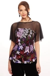 Eva Franco Sophie Top In Tempest Bloom In Black