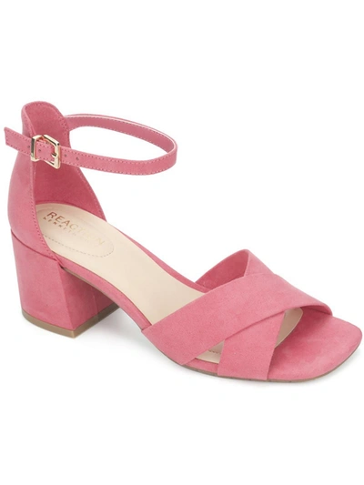 Kenneth Cole Reaction Mix X-band Womens Faux Leather Dressy Block Heel In Pink