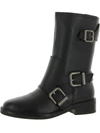 VINCE CAMUTO ALICENTA WOMENS LEATHER BUCKLE MID-CALF BOOTS