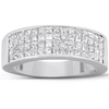 Pompeii3 2 Ct Diamond Princess Cut Mens Bling Wedding Anniversary Ring 10k White Gold In Silver