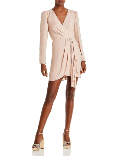 Bcbgmaxazria Womens Faux Wrap Mini Cocktail And Party Dress In Beige