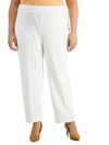 Kasper Plus Size Stretch-crepe Straight-fit Suit Pants In White