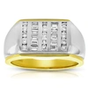 Vir Jewels 0.63 Cttw Men's Diamond Engagement Ring 18k Two Tone Gold Si1 Clarity In Silver