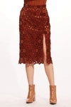 Eva Franco Brina Skirt In Sumatra Lace In Brown
