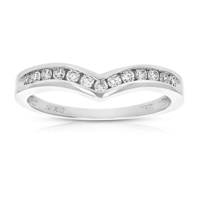 Vir Jewels 1/4 Cttw Diamond Wedding Band For Women, V Shape Round Diamond Wedding Band In 14k White Gold Channe