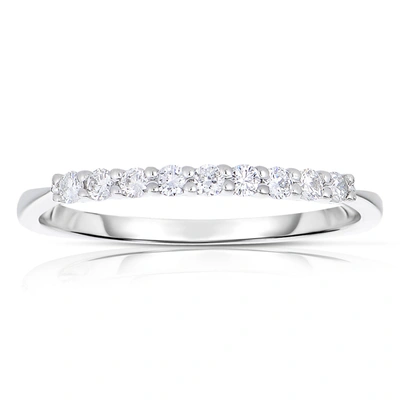 Vir Jewels 1/4 Cttw Round Diamond Wedding Band For Women In 10k White Gold 9 Stones In Silver