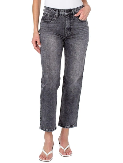 Gloria Vanderbilt Womens Faded Denim Straight-leg Ankle Jeans In Grey