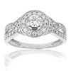 VIR JEWELS 3/4 CTTW DIAMOND HALO ROUND WEDDING ENGAGEMENT RING 14K WHITE GOLD BRIDAL RING