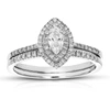 VIR JEWELS 1/2 CTTW MARQUISE CUT LAB GROWN DIAMOND BRIDAL SET 74 STONES 14K WHITE GOLD PRONG SET 3/4 INCH