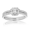 VIR JEWELS 3/4 CTTW DIAMOND WEDDING ENGAGEMENT RING SET 14K WHITE GOLD PRINCESS BRIDAL