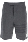 Thom Browne Shorts With 4-bar Motif In Grey