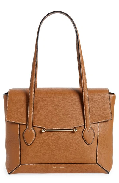 Strathberry Mosaic Tote In Tan / White
