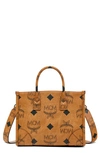 Mcm Munchen Maxi Mn V1 Small Tote Bag In Brown