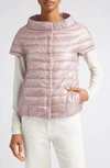 Herno Emilia Cap Sleeve Water Resistant Quilted Down Jacket In Rose