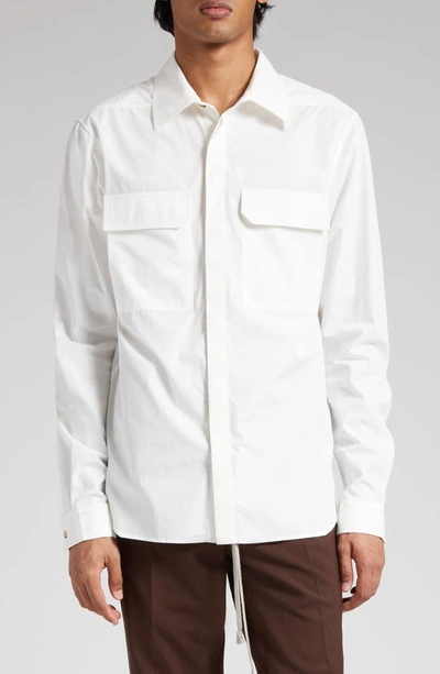 Rick Owens Utility Workshirt With Chest Pockets In Neutrals