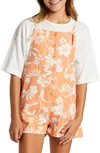 Billabong Wave Watch Jr Romper In Tangy Tangerine