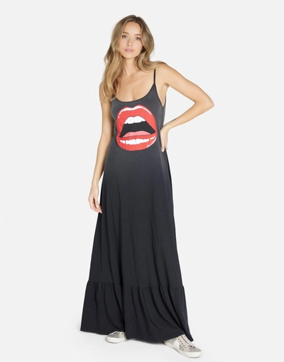 Lauren Moshi Beatrix Red Open Lip In Jet Black Ombre