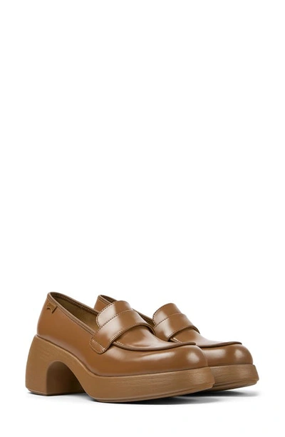 Camper Thelma 75mm Leather Loafers In Brown