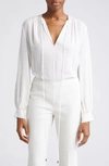 MICHAEL KORS SPLIT NECK SILK TOP