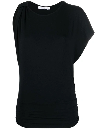 Iro One-sleeve Ruched T-shirt In Black