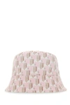 Lanvin Reversible Pink Logo Bucket Hat In Printed