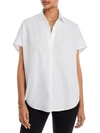 French Connection Rhodes Womens Collared Sheer Henley In White