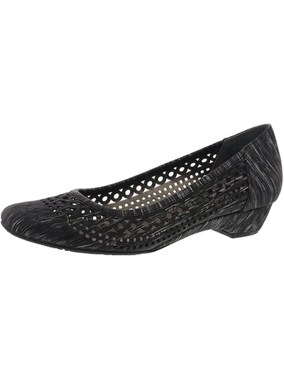 Ros Hommerson Tina Womens Slip On Laser Cut Kitten Heels In Multi