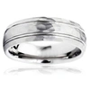 POMPEII3 HAMMERED 6MM MENS WEDDING BAND 10K WHITE GOLD