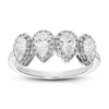 VIR JEWELS 1.25 CTTW PEAR CUT LAB GROWN DIAMOND ENGAGEMENT RING 60 STONES 14K WHITE GOLD PRONG SET 3/4 INCH