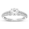 VIR JEWELS 1.50 CTTW ROUND LAB GROWN DIAMOND ENGAGEMENT RING 33 STONES 14K WHITE GOLD PRONG SET 3/4 INCH