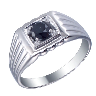 Vir Jewels 3/4 Cttw Men's Black Diamond Engagement Ring Solitaire .925 Sterling Silver