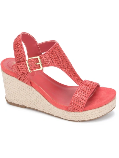 Kenneth Cole Reaction Card Womens Open Toe T-strap Espadrilles In Pink