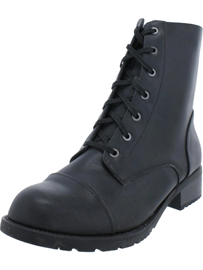 Aqua College Teagen Womens Leather Round Toe Combat & Lace-up Boots In Multi