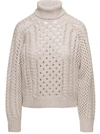 Brunello Cucinelli Cable-knit Cashmere-blend Sweater In Beige