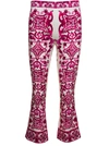 Dolce & Gabbana Trumpet Trousers Maiolica Print In Pink
