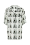 Palm Angels Viscose Printed Sleep Shirt In Printed