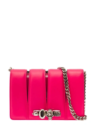 Alexander Mcqueen The Slash Studded Chain-link Bag In Pink