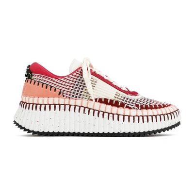 Chloé Nama Platform Sneaker In Red
