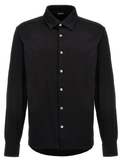 Ermenegildo Zegna Linen Shirt In Black