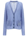 Etro Braided Pattern Cardigan In Light Blue
