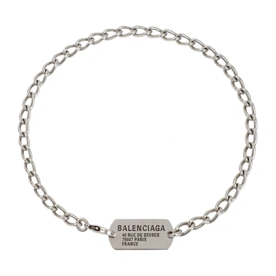 Balenciaga Tags Choker Jewellery In Metallic