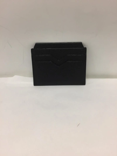 Valextra Leather Card Holder In Black