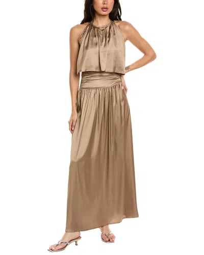 70/21 2pc Top & Skirt Set In Brown